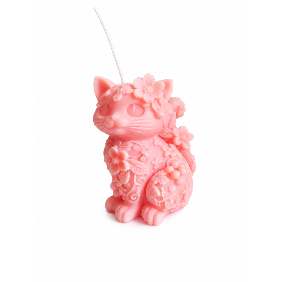 Floral Cat Decorative Candle