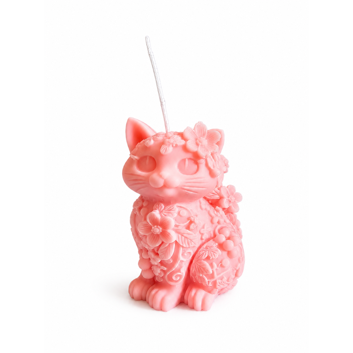 Floral Cat Decorative Candle
