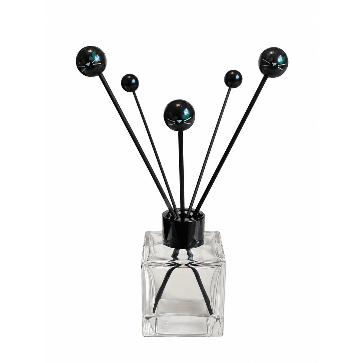 Square Reed Diffuser Bottle & Decorative Black Cat Reeds